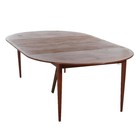 Mid Century Danish Modern Teakwood Extension Dining Table With Two Leaves 20thc