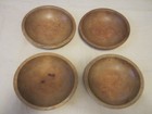 Vtg Set Of 4 Primitive Munising Oval Wooden Dough Bowls Farmhouse Decor Lg  9   