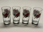Vintage Set  4 cardinal Holiday Highball Glasses Mint Condition 14 Oz   Lennox 