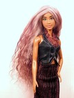 Barbie Doll Wig Size 4 Tibetan Lamb Mohair Ooak Custom  184 Mauve Brown