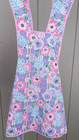 Handmade Bib Aprons Lot Of 2 Floral Pink Piping Pockets Cotton