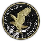 2014 Rcm Canada  20 Perched Bald Eagle 1 Oz  9999 Fine Silver Proof Coin