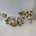 Vintage Mid Century Brass Copper Branch With Leaves Wall Art Decore 16   