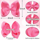 20pcs 6    Large Hair Bows Clips Grosgrain Ribbon For Girls Kids Teens Baby