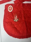 Vtg Christmas Country Classic Waist Apron Red Nos