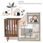 Lambs   Ivy Patchwork Jungle Animals 4-piece Nursery Baby Crib Bedding Set