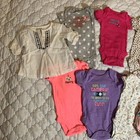 Baby Girls Clothes Lot Of 10 Newborn Bodysuits   Tops Colorful