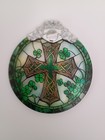 Glass Cross Shamrock Ornament
