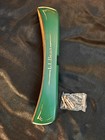L l  Bean  Green   Gold Vintage Canoe Shaped Cribbage Board Game 12  W  6 Pegs