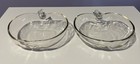 Set Of 2 Vintage Clear Glass Apple Shaped Bowls Sauces Salads Serving 6 