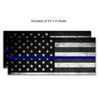 2 Thin Blue Bw American Flag Silverado Us Universal Chevy Vinyl Emblem Overlay