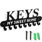 Modern Metal Key Rack With 3 8 Hooks-wall Mount Organizer For Hallway Entryway