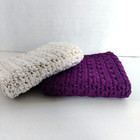 Handmade Set Of 2 Crochet Cotton Dish Cloths 9 x9  Inches  new 