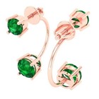 3 0ct Round Cut Solitaire Studs - Gemstone - Rose Gold - Earrings Screw Back