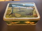 Vintage 1958 Thermos Brand Space Age Astronauts Satellite Lunch Box W o Thermos