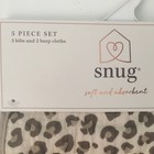 New Snug 5-piece Baby Bib   Burp Cloth Set - Leopard Print Cotton