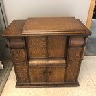 Antique vintage Treadle Singer Sewing Machine In Rare Full Cabinet 1910