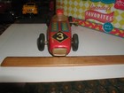 Vintage Wind Up Tin Toy Race Car W  Key Works