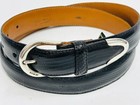 Cole Haan Sterling Silver  925 Buckle Genuine Lizard Belt Size 34 Made In Maine