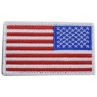 Reverse American Flag Patch - Embroidered Right Shoulder United States Usa Badge