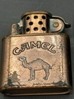 Vintage 1990s Camel Cigarette Lighter - needs Work   With Leather Belt Pouch
