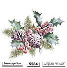  5284  Two Paper Beverage   Cocktail Decoupage Art Craft Napkins - Christmas