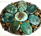 Metal Belt Buckle Faux Turquoise   Stones 3 5  X 3  Braided Rim Ivan China