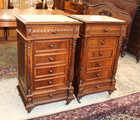 Pair Of French Antique Louis Xvi Walnut Nightstand   Side Table 