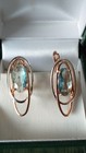 Vintage 1990-s 14 Ct Rolled Gold Aquamarine Earrings - Hallmarked 585 Rg