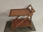 Arredamenti Italia  Mid Century Style Wood Folding Rolling Bar Cart Trolley