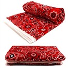 45  3 Yard 100 Percent Cotton Bandana Print Fabric Red Sewing Quilting Craft