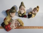 Vintage Lot Of 4 1970s  Ceramic Garden Gnomes  9  Long  Handpainted - Very Good 