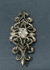 Vintage Art Nouveau Sterling Silver   Crystal Brooch   Pin Signed 2   