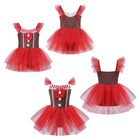 Girls Gingerbread Man Costume Kids Christmas Dance Tutu Dress Ballet Leotard