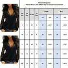 Blouse Ladies Womens V-neck Tops Casual Pullover Lace Long Sleeve T-shirt