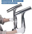 2x Stainless Marine Boat Outrigger Stylish Fishing Rod Holder W strap Gimbal Pin