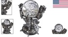 Dragons Of Corfu Castle 5-inch Gothic Decor Globe - Silver Chrome Fantasy Art