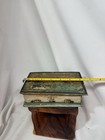 Antique Folk Art Painted Trinket Wood Box 1880 19c Village House Design 