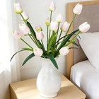  18 9  large Pink And White Imitation Tulip Artificial 15 Pink White 15 Flowers