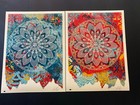 Obey Giant Shepard Fairey Collage Peace Mandala Red   Blue Art Print Poster Set