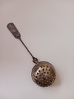 Vintage Antique 1899 Russian Imperial Decor Engraved Silver 84 Tea Strainer