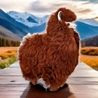 Alpaca Llama Handcrafted Real Alpaca Natural Brown Fur 9    Soft Plush Toy