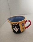 Sharon Bloom Handpainted Black Cat Colorful Abstract Creamer New Htf
