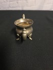 Vintage Metal Silver Plate Victorian Medieval Style Ornate Mini Cauldron 
