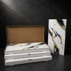 20 Pack Peel   Stick Backsplash Tiles Blue Gold Marble Look 12x24 Nominal