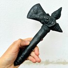 Antique Iron Axe Ax 4face Deity Weapon Avalokiteshvara Warrior Protection  17956