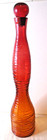 Vintage Pier 1 Amberina Glass Bottle W stopper  21  Spain