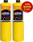Bluefire 2x Mapp Map Pro Gas Fuel Cylinder 14 1oz hotter Than Propane