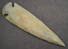 Light Green And Gold 5 2  Flint Spearhead Head Knife Blade Arrowhead I-679
