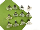 Antique Clear Glass Cabinet Drawer Pulls Knobs Vintage Art Deco Fluted Flower 12